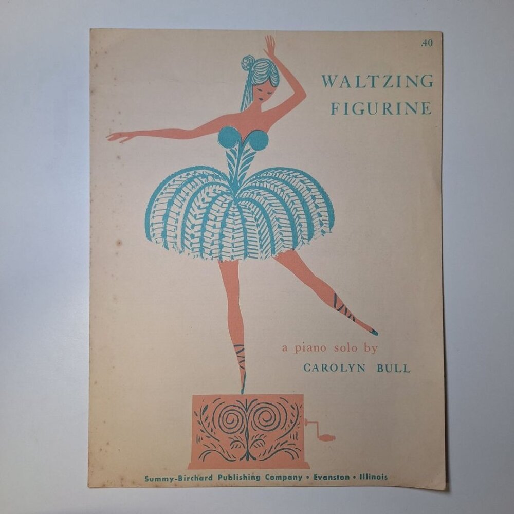 Waltzing Figurine Sheet Music Ballerina Dancer Ballet Piano Solo Carolyn Bull 58